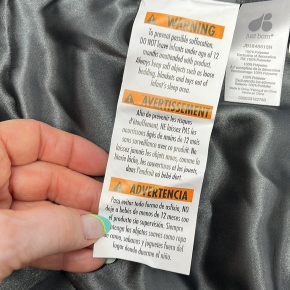 Just Born Elephant Security Blanket Lovey Gray Clouds 25” NWT - Picture 9 of 12